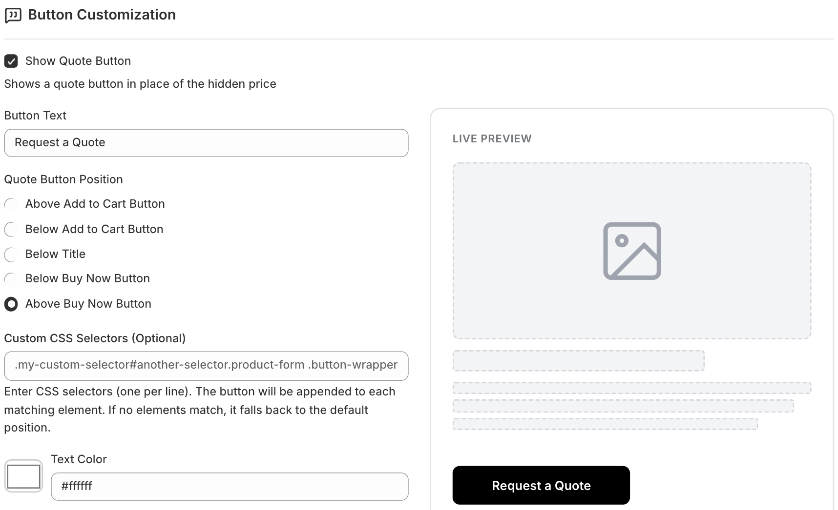 Button Customization section