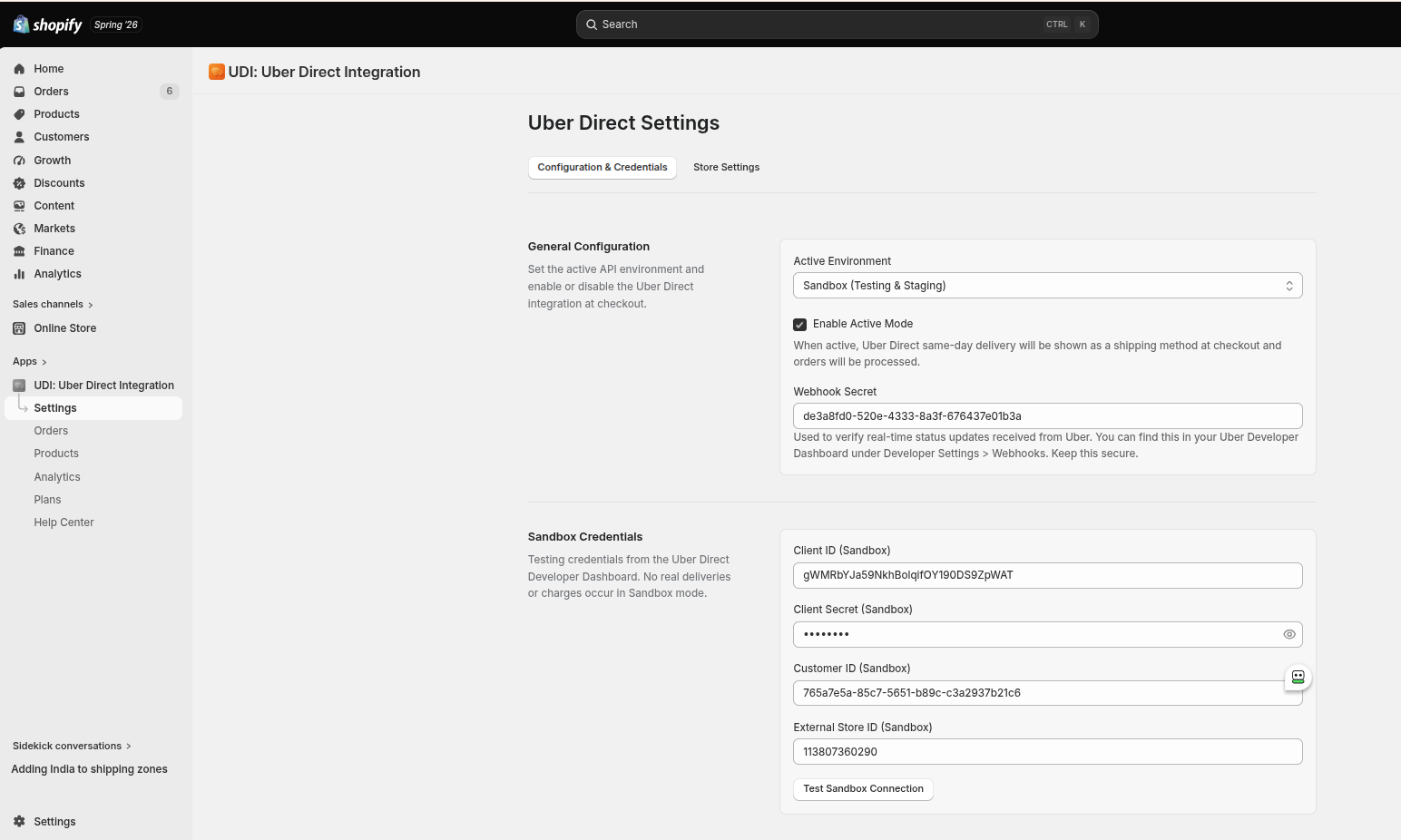 Uber Direct Dashboard