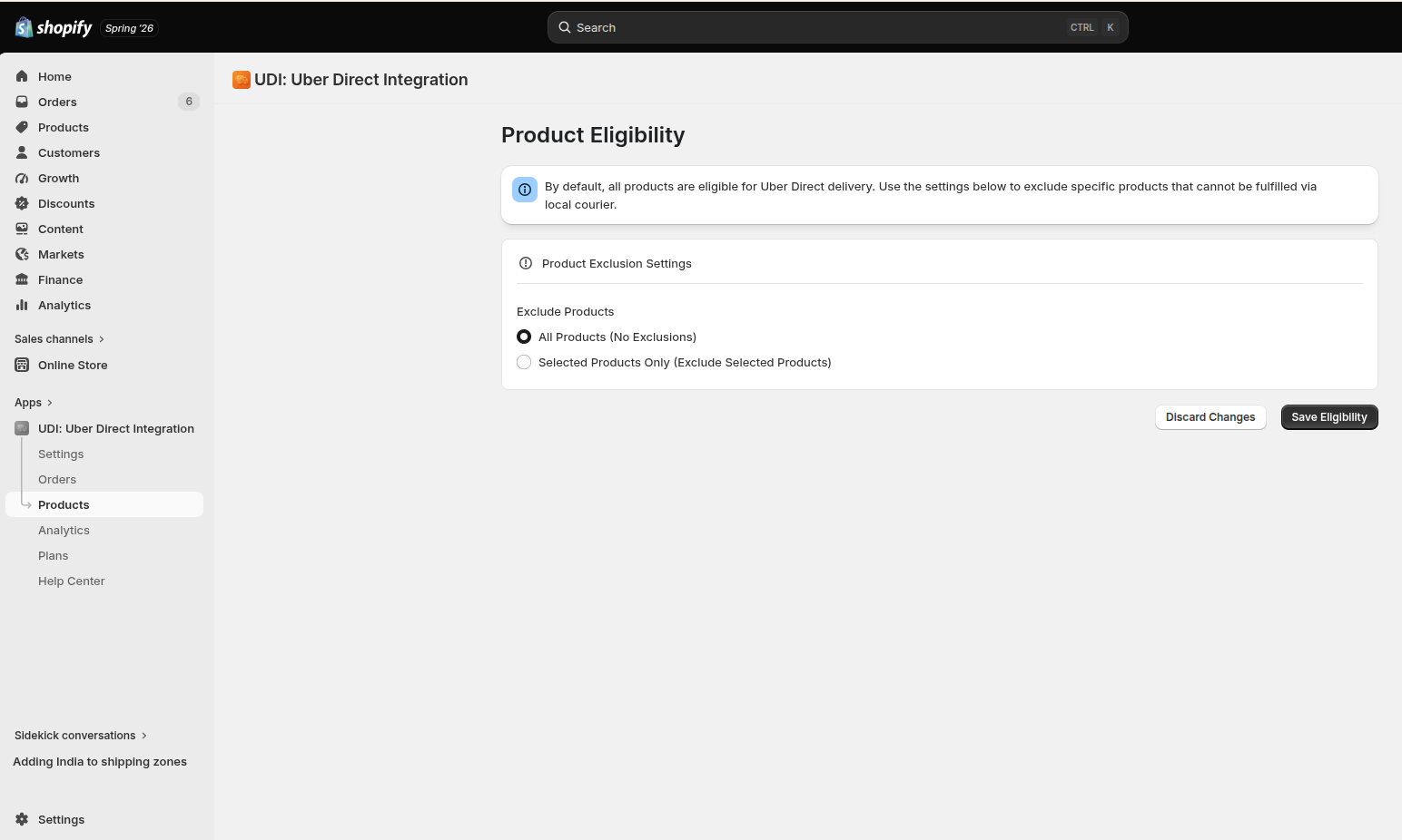 Uber Product Eligibility