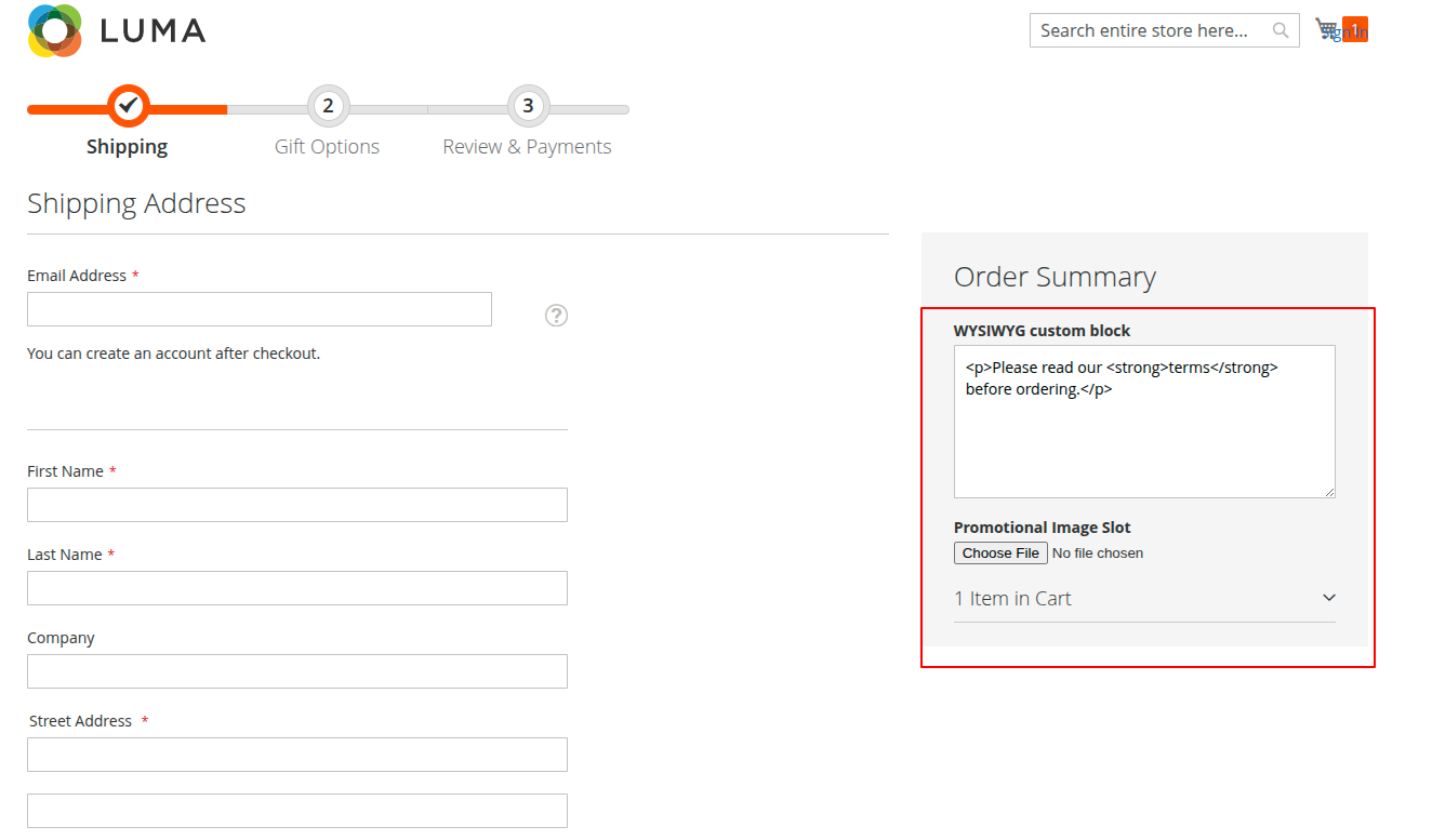 frontend checkout