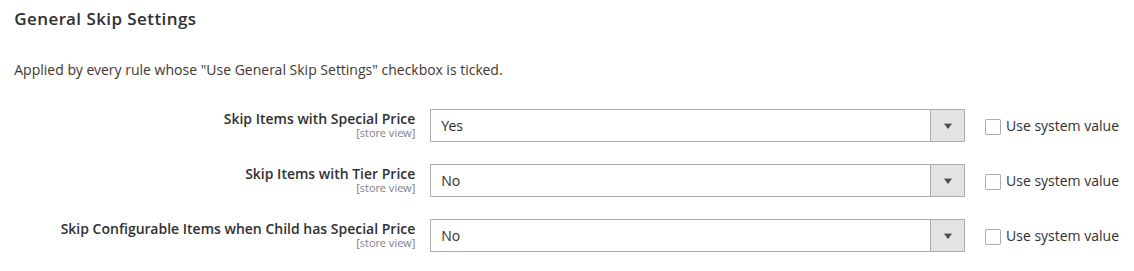 General Skip Settings