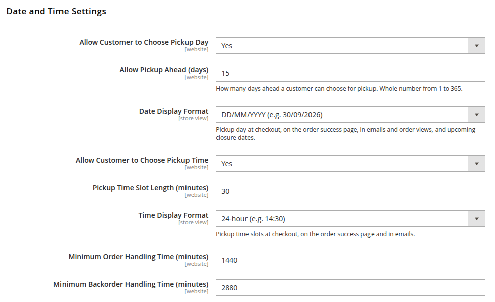 Date and Time Settings