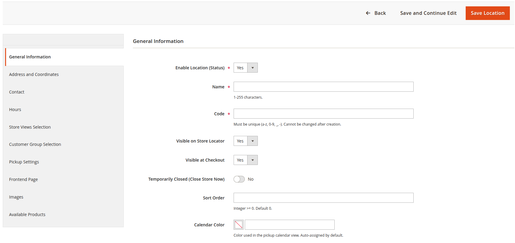 Managing Locations